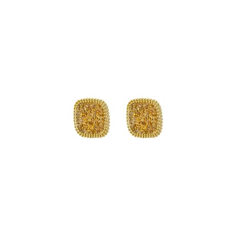 Cercei argint placat cu aur galben 18 k si zirconiu incolor Sunset, 03X05-03476, Oxette Romania