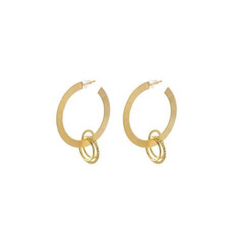 Cercei argint placati cu aur de 18k tip creola Holiday, 03X05-03487, Oxette Romania