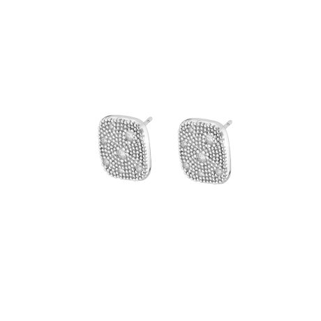 Cercei cu surub placati cu rodiu si decorati cu cristale zirconia Natrix, 03X15-00618, Oxette Romania