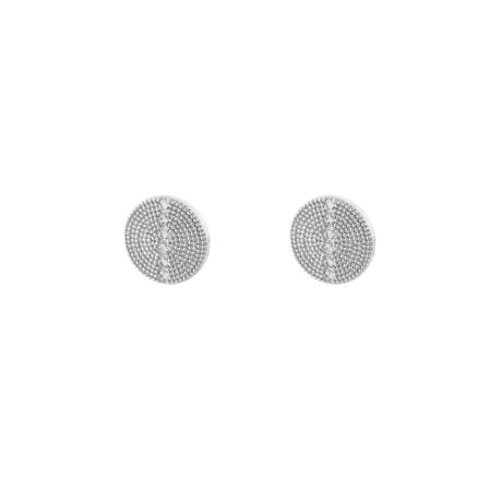 Cercei cu surub banuti placati cu rodiu si cu cristale zirconia Natrix, 03X15-00620, Oxette Romania
