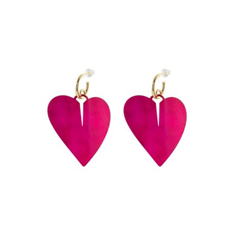 Cercei inima statement placati cu aur de 18K Vivian, 03X15-00674, Oxette Romania