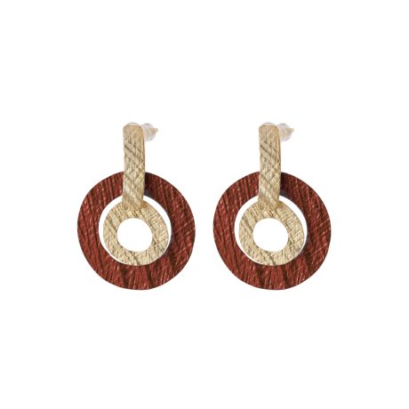 Cercei statement rountzi placati cu aur 18 k Vivian, 03X15-00718, Oxette Romania
