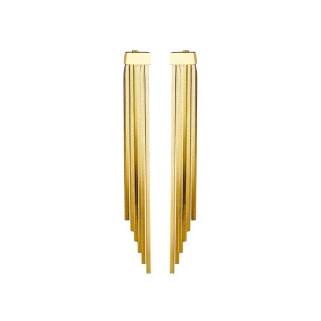 Cercei lungi placati cu aur 18 k luciosi Glow Bis, 03X27-00327, Oxette Romania