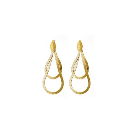 Cercei statement placati aur 18 k Glow Bis, 03X27-00329, Oxette Romania