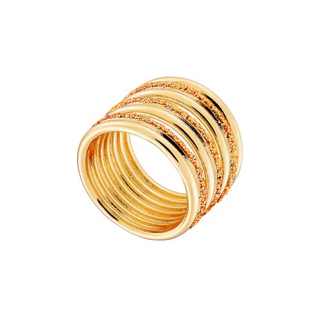 Inel acordeon placat cu aur galben de 18 K si decorat cu glitter Starstruck, 04L15-00574-1, Oxette Romania