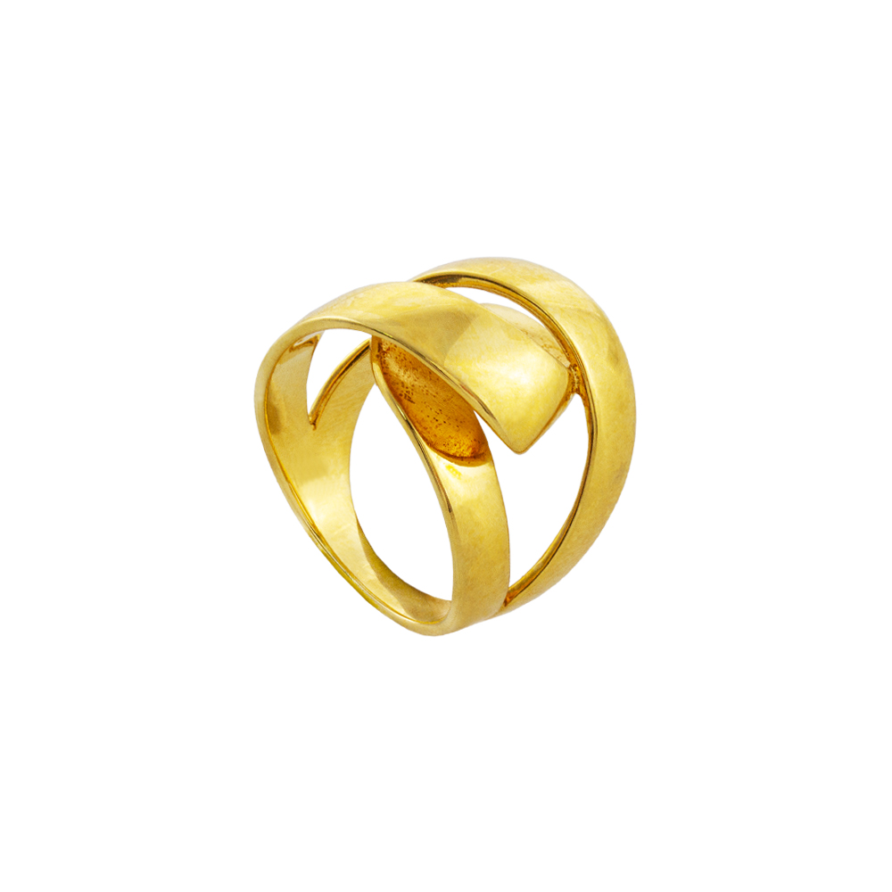 Inel otel inoxidabil placat cu aur galben de 18 K statement Links, 04L27-00783, Oxette Romania