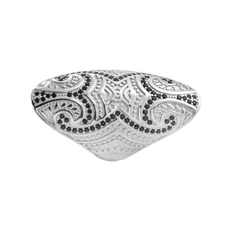 Inel statement din argint placat cu rodiu decorat cu cristale Africa, 04X01-03589-1, Oxette Romania