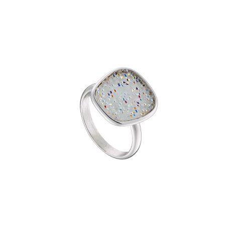 Inel argint decorat cu element asimetric si cristale naturale caviar Gala, 04X01-03779, Oxette Romania