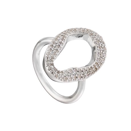 Inel argint decorat cu pandantiv abstract si cristale zirconia Red Carpet, 04X01-03806, Oxette Romania
