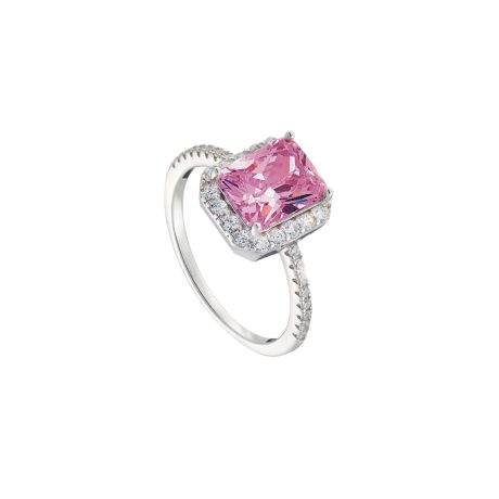 Inel argint decorat cu piatra dreptunghiulara roz Kate Gifting, 04X01-03847, Oxette Romania