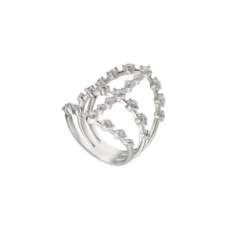 Inel argint elegant decorat cu pietre zirconia incolore Kate Gifting, 04X01-03854, Oxette Romania