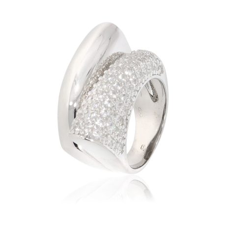 Inel statement argint cu pietre cubic zirconia incolore Sirene, 04X01-03882, Oxette Romania