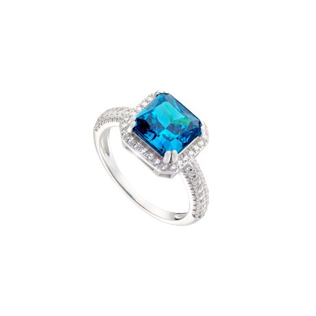 Inel argint cu pietre zirconia incolore si albastra Kate Gifting, 04X01-03900, Oxette Romania