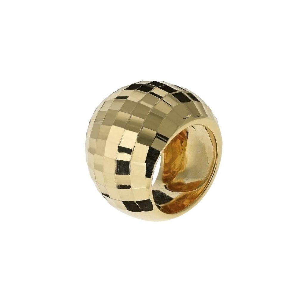 Inel statement din argint placat cu aur galben de 18 K Icon, 04X05-00579-, Oxette Romania
