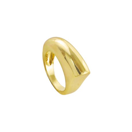 Inel argint placat cu aur galben de 18 K statement cu aspect lucios Sirene, 04X05-01645, Oxette Romania