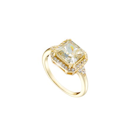 Inel argint placat cu aur de 18K cu pietre zirconia incolore Kate Gifting, 04X05-01722, Oxette Romania