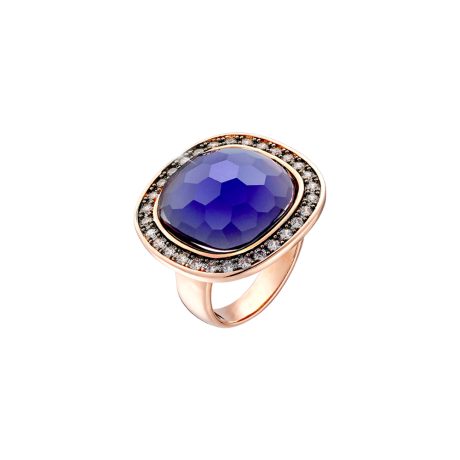 Inel statement placat cu aur roz de 18 K cu piatra cubic zirconia mov Darling, 04X15-00327, Oxette Romania