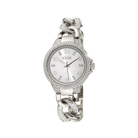 Ceas dama bijuterie cu cadran alb si bratara cu zale California, 11L03-00500, Oxette Romania