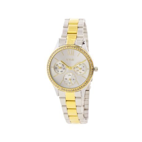 Ceas dama bicolor otel inoxidabil placat cu aur de 18K cu cadran cu pietre zirconia Speedway, 11L03-00540, Oxette Romania