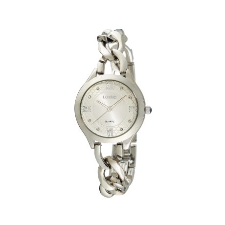 Ceas dama bijuterie cu cadran alb si bratara cu zale Girlie, 11L03-00592, Oxette Romania