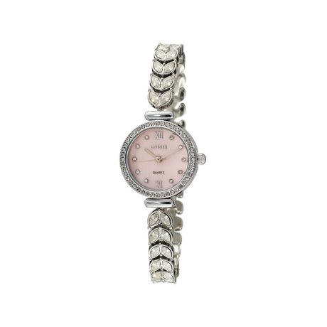 Ceas dama bijuterie placat cu rodiu si cristale zirconia Hippie, 11L03-00606, Oxette Romania