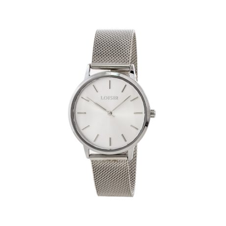 Ceas dama placat cu rodiu si cadran alb rotund Fountain, 11L03-00613, Oxette Romania