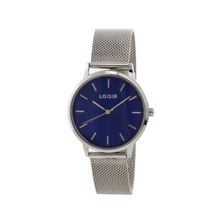 Ceas dama placat cu rodiu si cadran albastru rotund Fountain, 11L03-00616, Oxette Romania