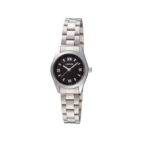 Ceas dama otel inoxidabil cu cadran negru si bratara metalica Flatline, 11L03-00620, Oxette Romania