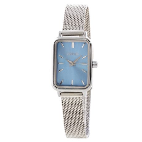 Ceas dama otel inoxidabil cu cadran dreptunghiular blue si bratara mesh Oldie, 11L03-00631, Oxette Romania