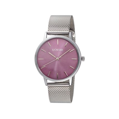 Ceas dama placat cu rodiu si cadran mov rotund Fountain, 11L03-00633-2, Oxette Romania