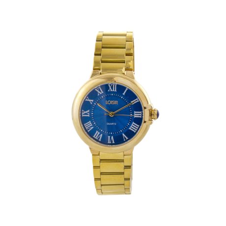 Ceas dama otel inoxidabil placat cu aur galben de 18K cu cadran albastru Timeless, 11L05-00718, Oxette Romania