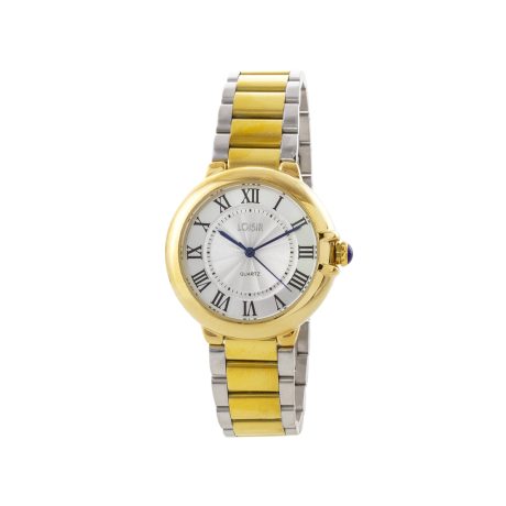 Ceas dama bicolor otel inoxidabil placat cu aur galben de 18K cu bratara metalica Timeless, 11L05-00719, Oxette Romania