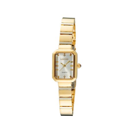 Ceas dama otel inoxidabil placat cu aur de 18K cu cadran alb dreptunghiular Minimal, 11L05-00745, Oxette Romania