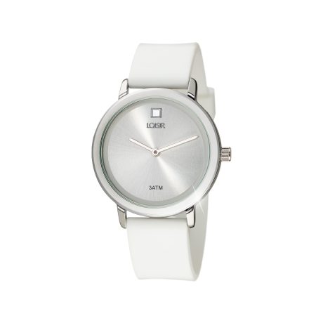 Ceas dama placat cu rodiu si curea silicon alba Popsicle, 11L07-00309, Oxette Romania