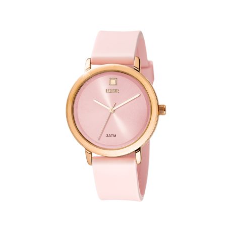 Ceas dama cu bratara silicon nude si cadran placat cu aur de 18K New Popsicle, 11L75-00363, Oxette Romania