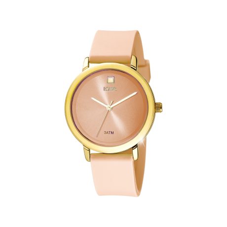 Ceas dama placat cu aur de 18K si curea silicon nude Popsicle, 11L75-00369, Oxette Romania