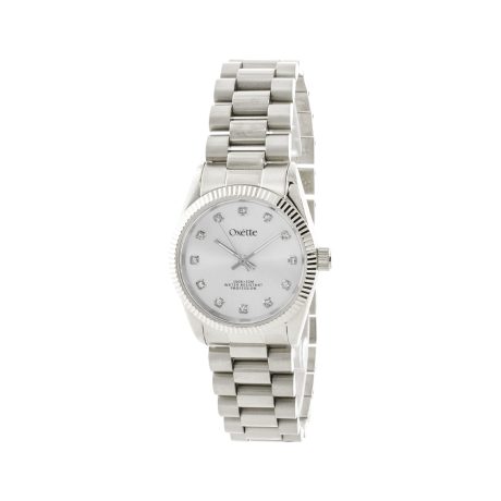 Ceas dama otel inoxidabil cu cadran alb si cubic zirconia Guide, 11X03-00795, Oxette Romania