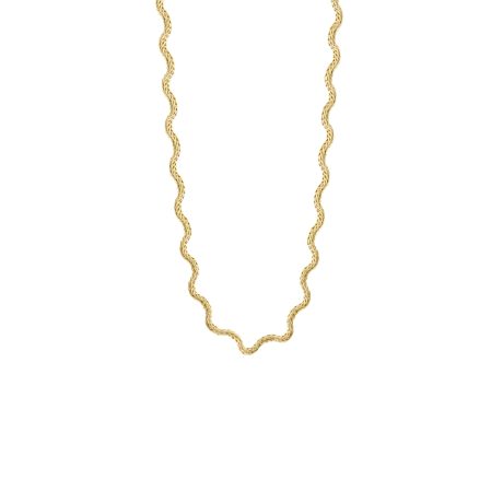 Colier ondulat placat cu aur galben de 18K Desmos, 12L15-00014, Oxette Romania
