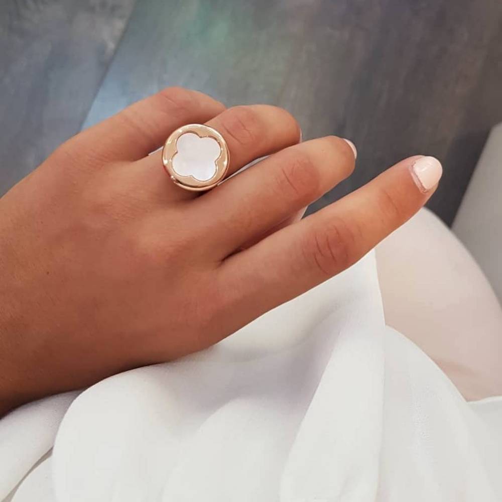 Inel placat cu aur roz de 18 K decorat cu sidef natural Pretty, 04L15-00165-1, Oxette Romania