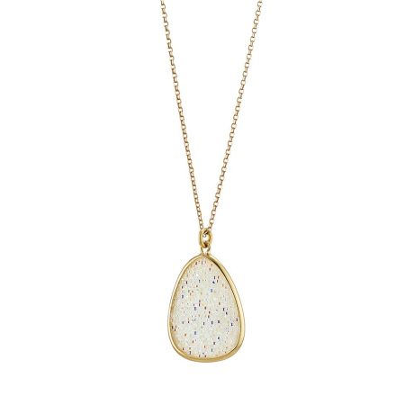 Colier argint placat cu aur galben de 18 K cu cristale si sidef Inspirations Luna, 01X05-02248-2, Oxette Romania