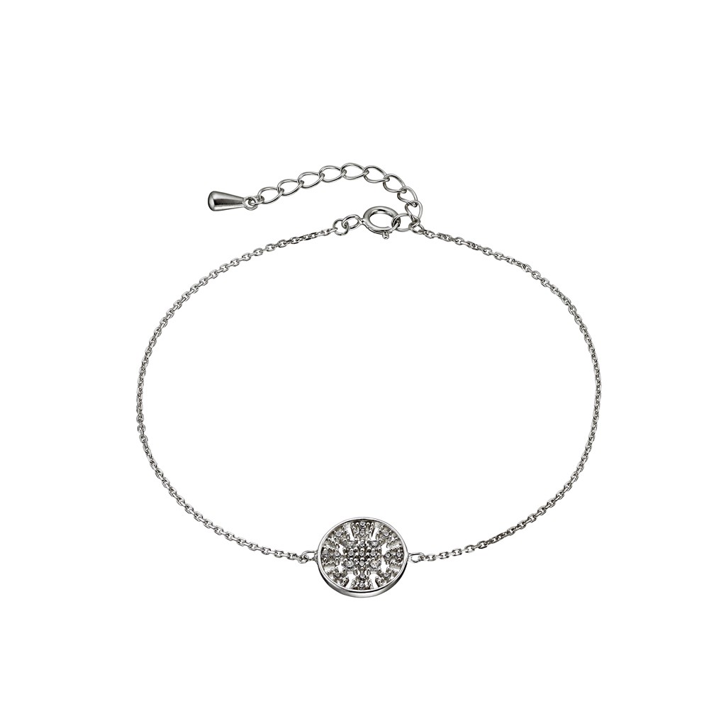 Bratara placata cu rodiu cu pandantiv filigranat Lace, 02L15-00797-1, Oxette Romania