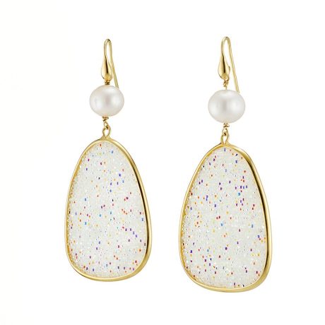 Cercei eleganti din argint placat cu aur galben de 18 K Inspirations Luna, 03X05-01897, Oxette Romania