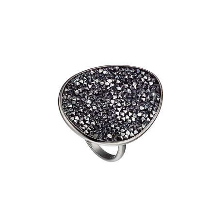 Inel argint placat cu ruteniu tip statement cu cristale zirconia gri Blue Velvet, 04X01-03507, Oxette Romania
