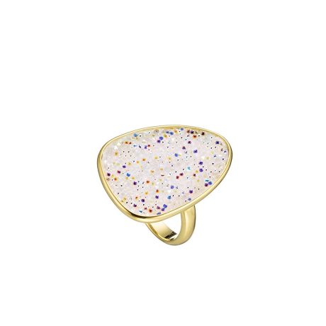 Inel din argint placat cu aur galben de 18 K decorat cu cristale naturale caviar Inspirations Luna, 04X05-01360, Oxette Romania