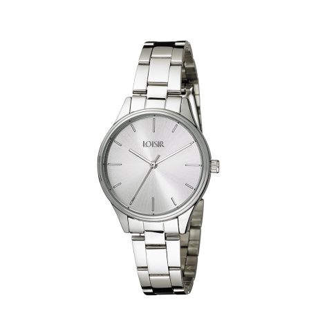 Ceas cu bratara metalica placata cu rodiu si cadran argintiu Miami, 11L03-00321-1, Oxette Romania