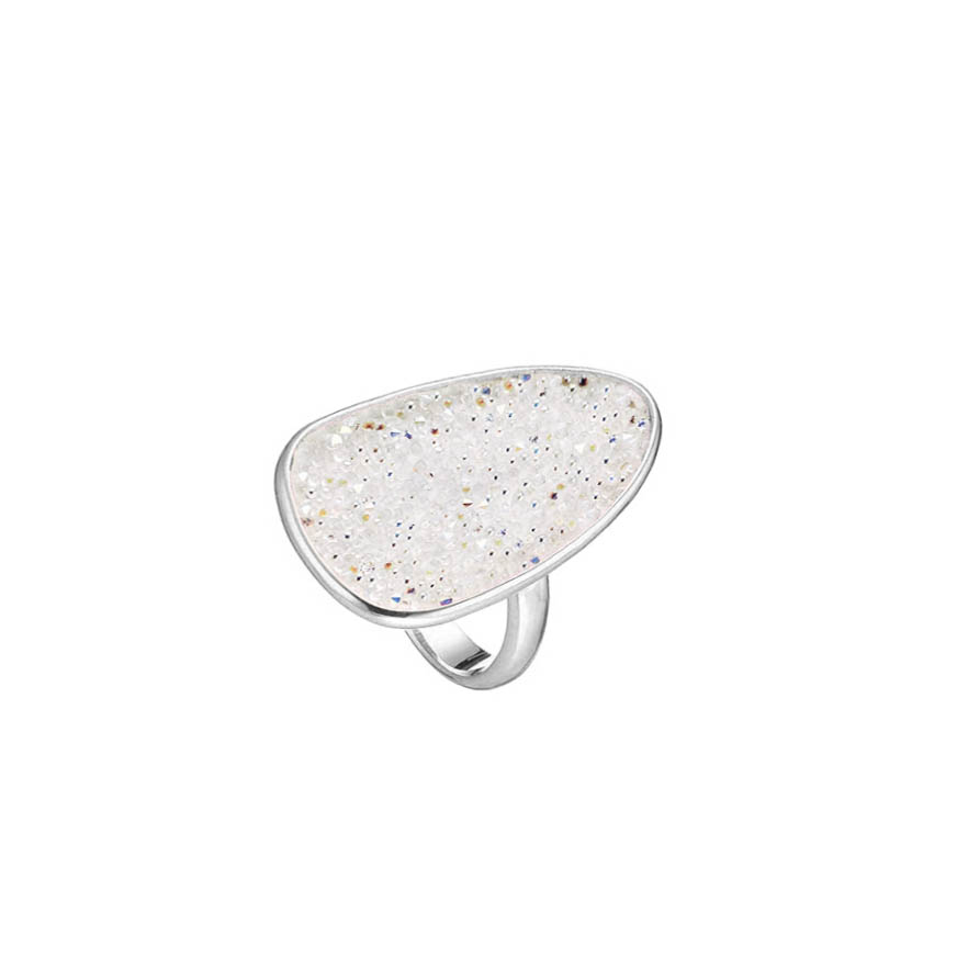Inel statement din argint placat cu rodiu decorat cu cristale Inspirations Luna, 04X01-03583-1, Oxette Romania