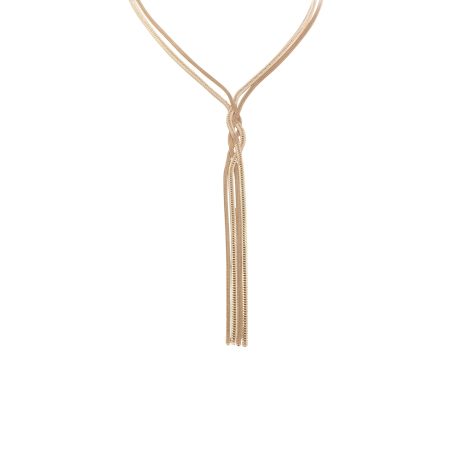 Colier Y din argint placat cu aur roz de 18 K Glow, 01X05-02827, Oxette Romania