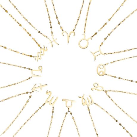 Colier din argint placat cu aur galben de 18 K cu zodie Celestial, 01X05-02958-1, Oxette Romania