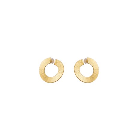 Cercei rotunzi din argint placat cu aur galben sablat de 18 K Striking Gold, 03X05-02563-1, Oxette Romania
