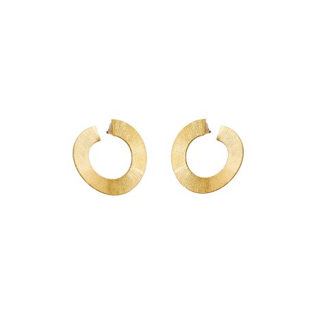 Cercei creole din argint placat cu aur galben sablat de 18 K Striking Gold ( 2.6 cm ), 03X05-02564-1, Oxette Romania